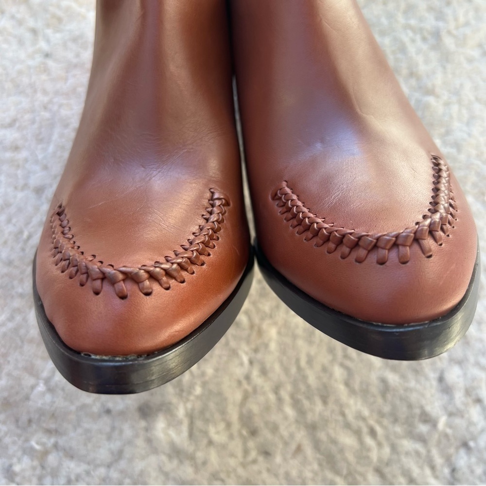 3.1 Phillip Lim 3.1 Lara Low Cut Brandy Leather Chelsea Heel Ankle Booties - Picture 6 of 14